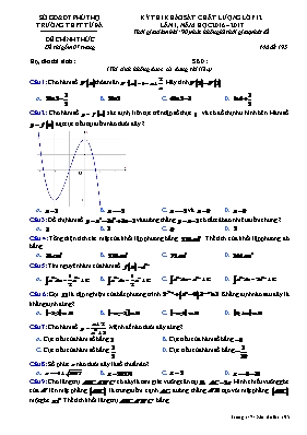 Đề thi khảo sát chất lượng lớp 12 lần 1 - Mã đề 195
